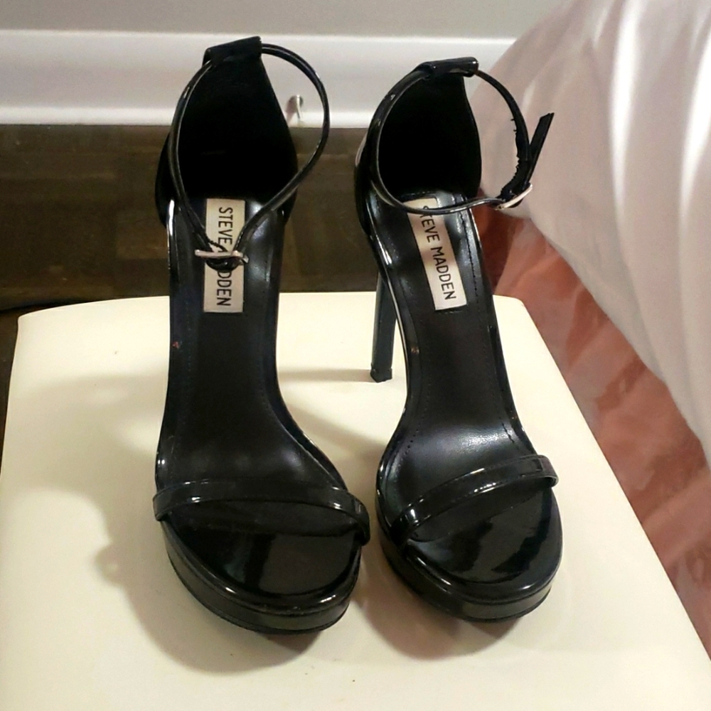 Steve Made Black Open Toe Heel strap